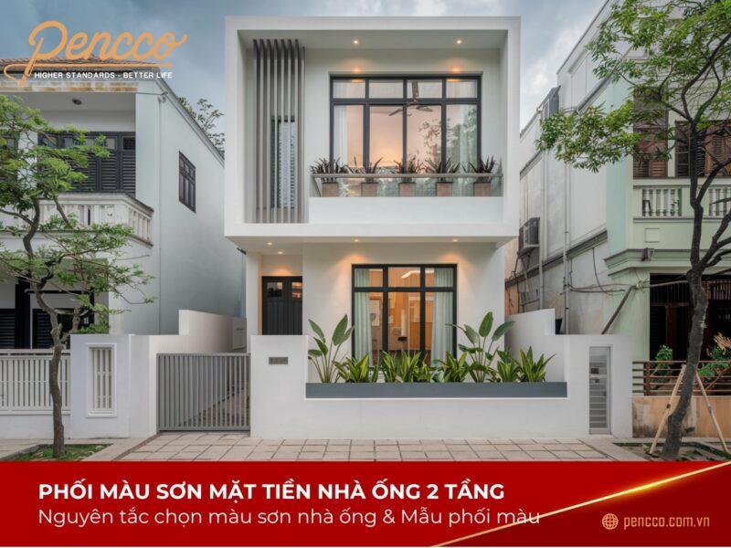 Mặt trước của 2 ngôi nhà trắng