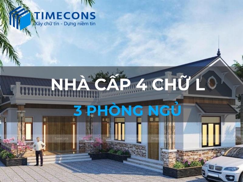 Model 4 tầng nhà hình chữ L có 3 phòng ngủ