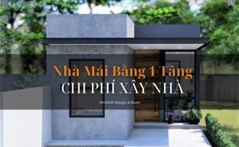 1 nhà với mái bằng hiện đại