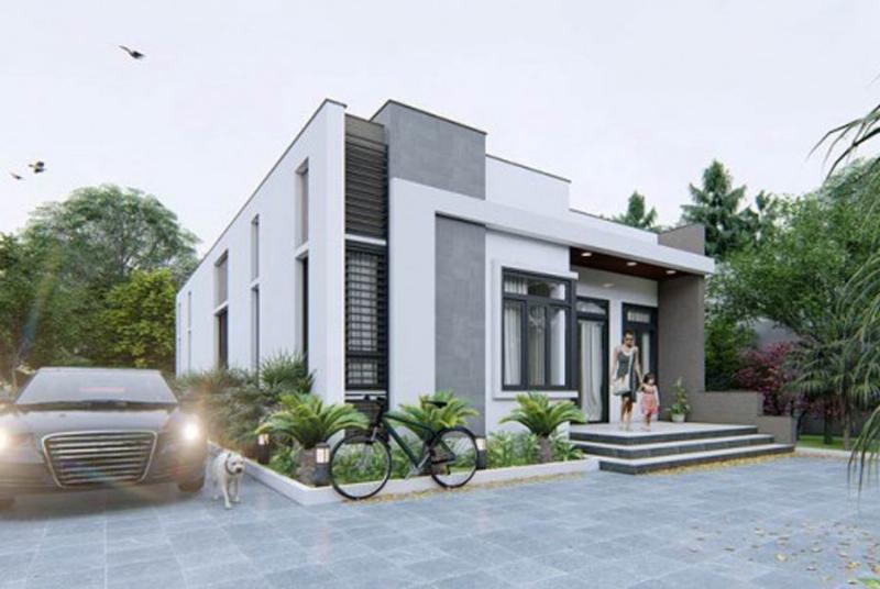 Model 4 Level Home với mái bằng hiện đại