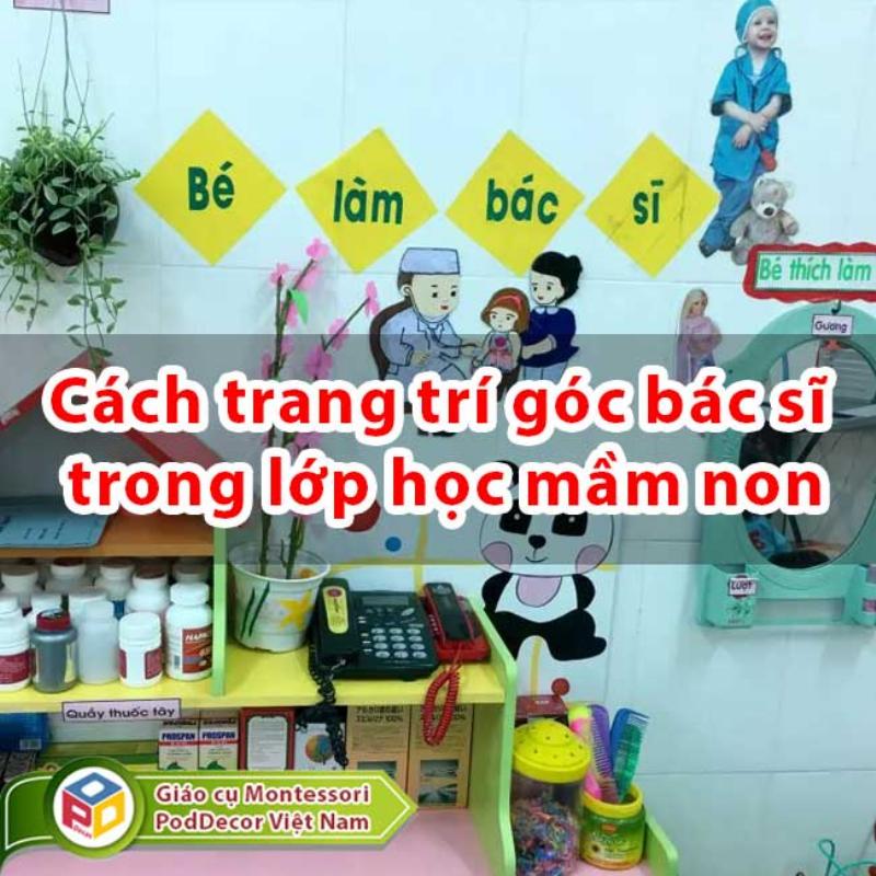 Trang trí các ký tự mầm non với bác sĩ