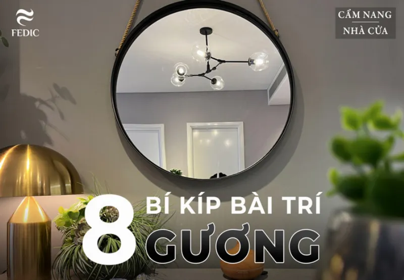 Bố trí gương trong phòng khách nhà ống