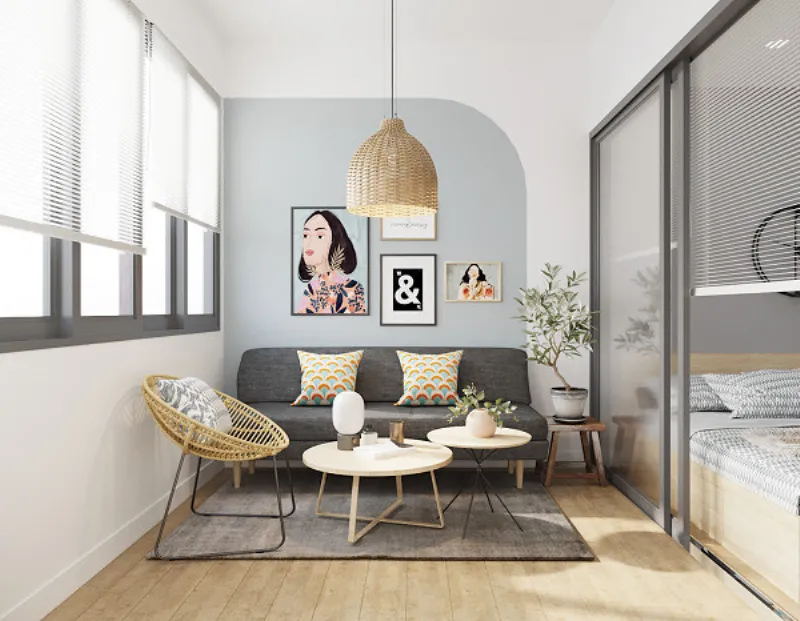 Cải Tạo Phòng Trọ 25m2: Biến Không Gian Nhỏ Trở Nên Rộng Rãi và Tiện Nghi 3 Bố trí không gian phòng trọ 25m2