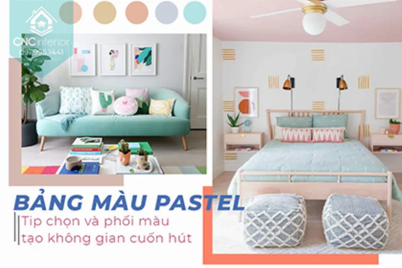 Bảng màu pastel cho phòng ngủ công chúa