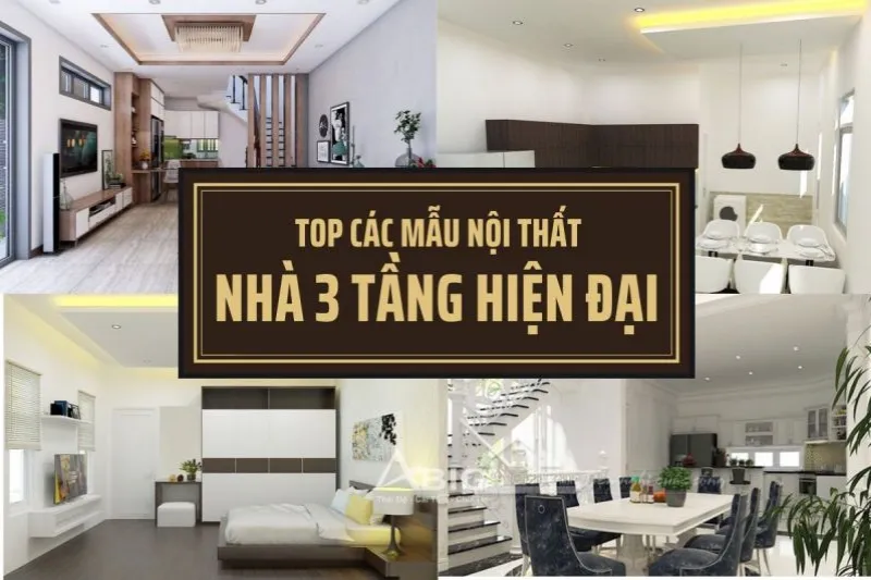 Nội thất phòng khách nhà 3 tầng