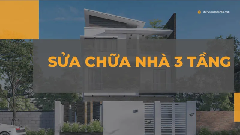 Sửa chữa mặt tiền nhà 3 tầng