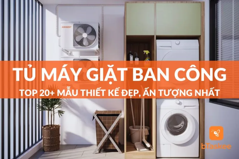 Tủ để máy giặt ngoài ban công hiện đại