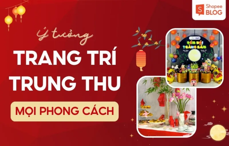 Cây cảnh được trang trí trong nhà dịp Trung Thu