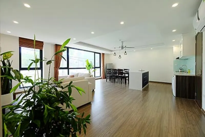 Spacious living room with natural light