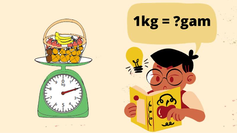 Chuyển đổi 5kg sang gam