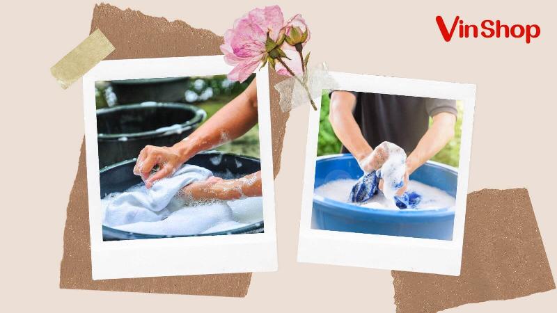 Giặt quần áo bằng tay với xà phòng