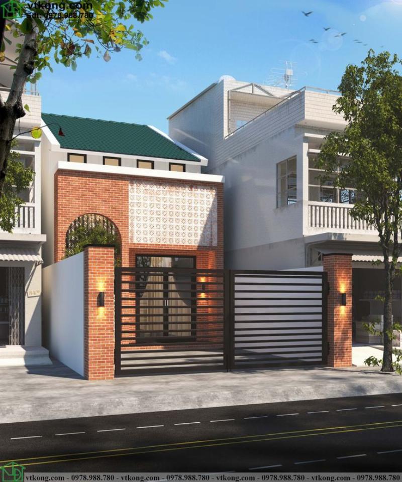 Nhà cấp 4 mái nhật có gác lửng, không gian rộng rãi