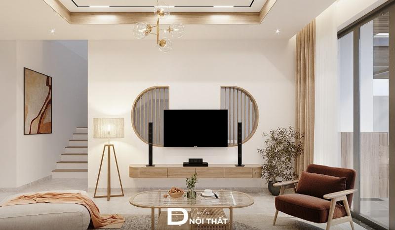 Vách ngăn gỗ phòng khách nhỏ gọn nhẹ