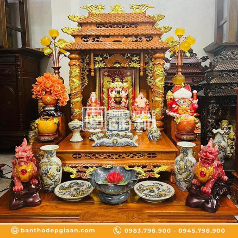 Cách Đặt Bàn Thờ Ông Địa Đúng Chuẩn Phong Thủy Chi Tiết 2 Hướng dẫn cách đặt bàn thờ Ông Địa Thần Tài với vật phẩm bài trí đầy đủ, đúng chuẩn phong thủy